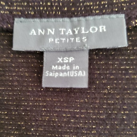 Ann Taylor Sleeveless Surplice V-neck Top | Like New | XSP | Brown Gold Metallic - Picture 8 of 13